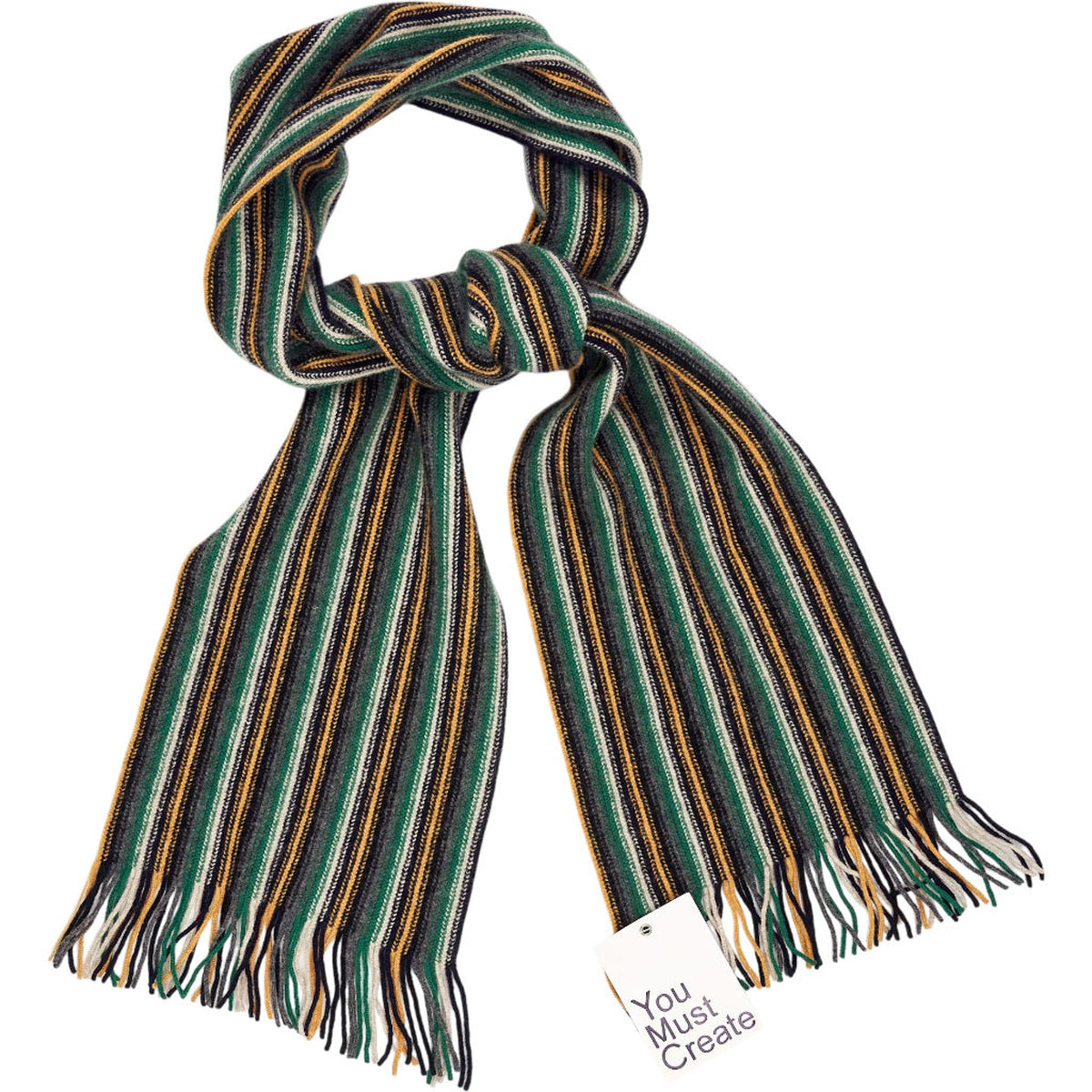 YMC Multicolour Striped Lambswool Scarf