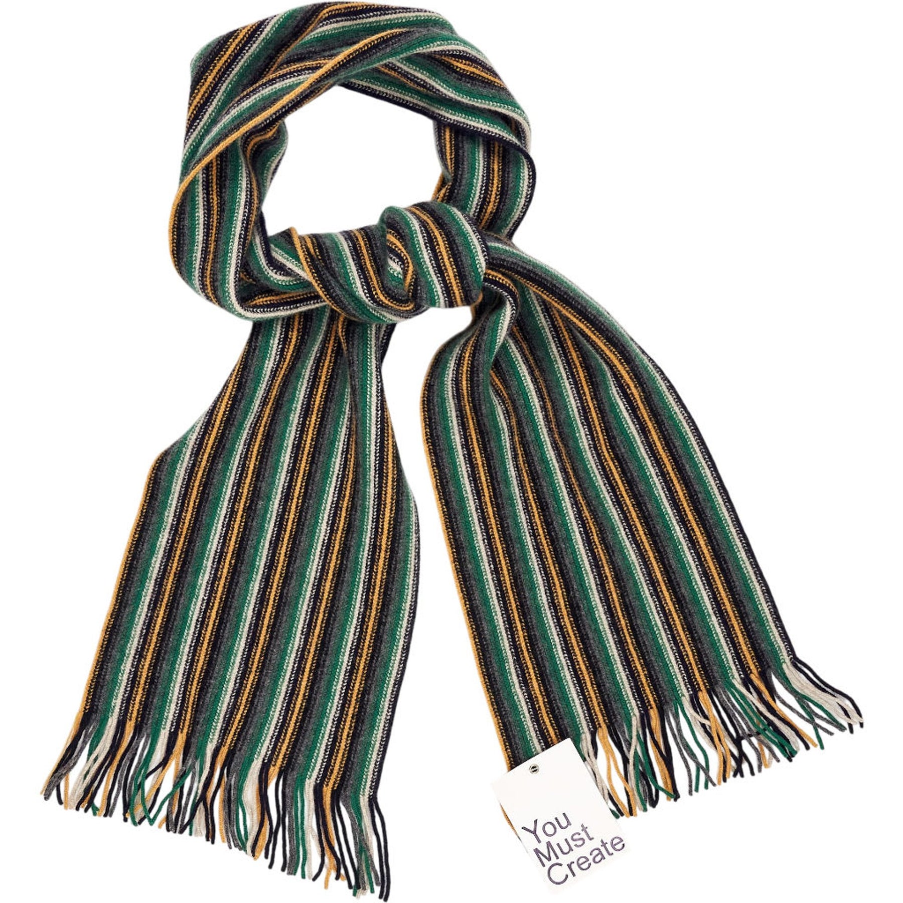 YMC Multicolour Striped Lambswool Scarf