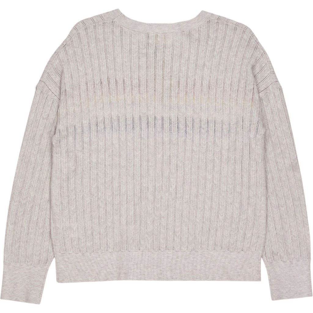 Hush Pale Grey Marl Novie Rainbow Stripe Jumper
