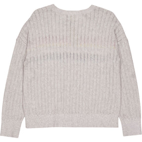 Hush Pale Grey Marl Novie Rainbow Stripe Jumper