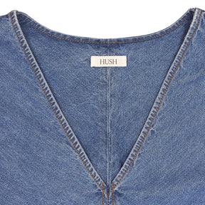 Hush Blue V-Neck Denim Dress