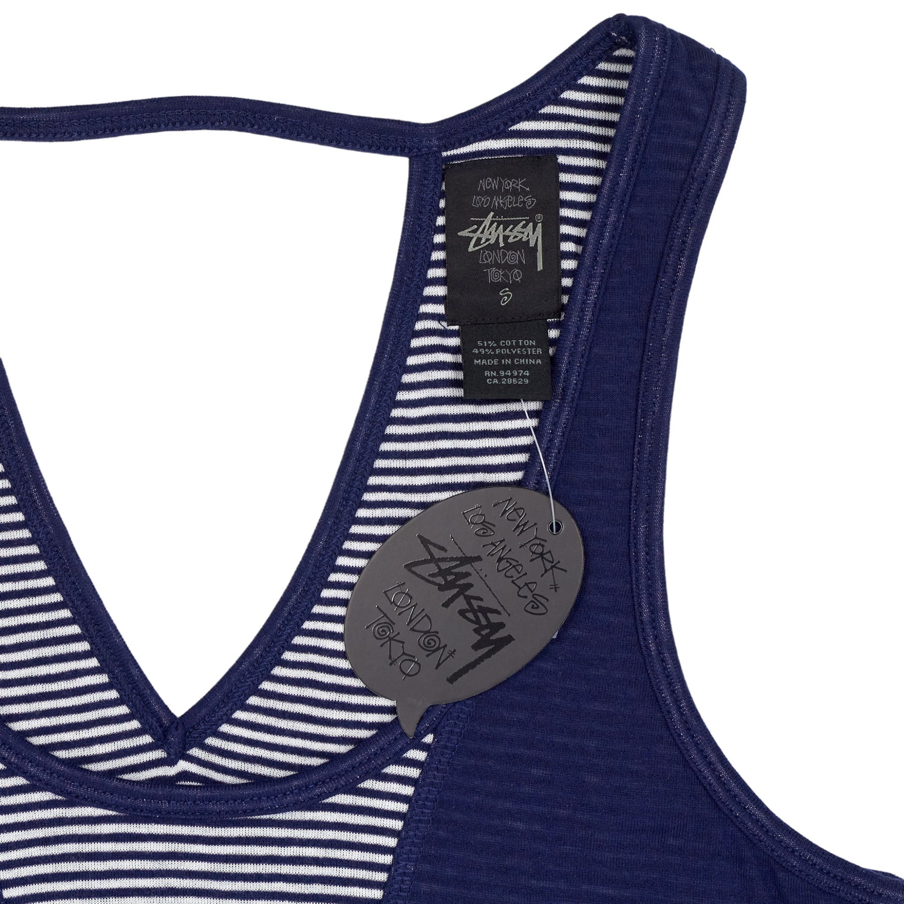 Stussy Navy Striped Tank Top