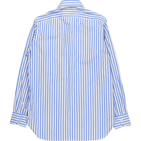 Drake's Blue White Striped Shirt