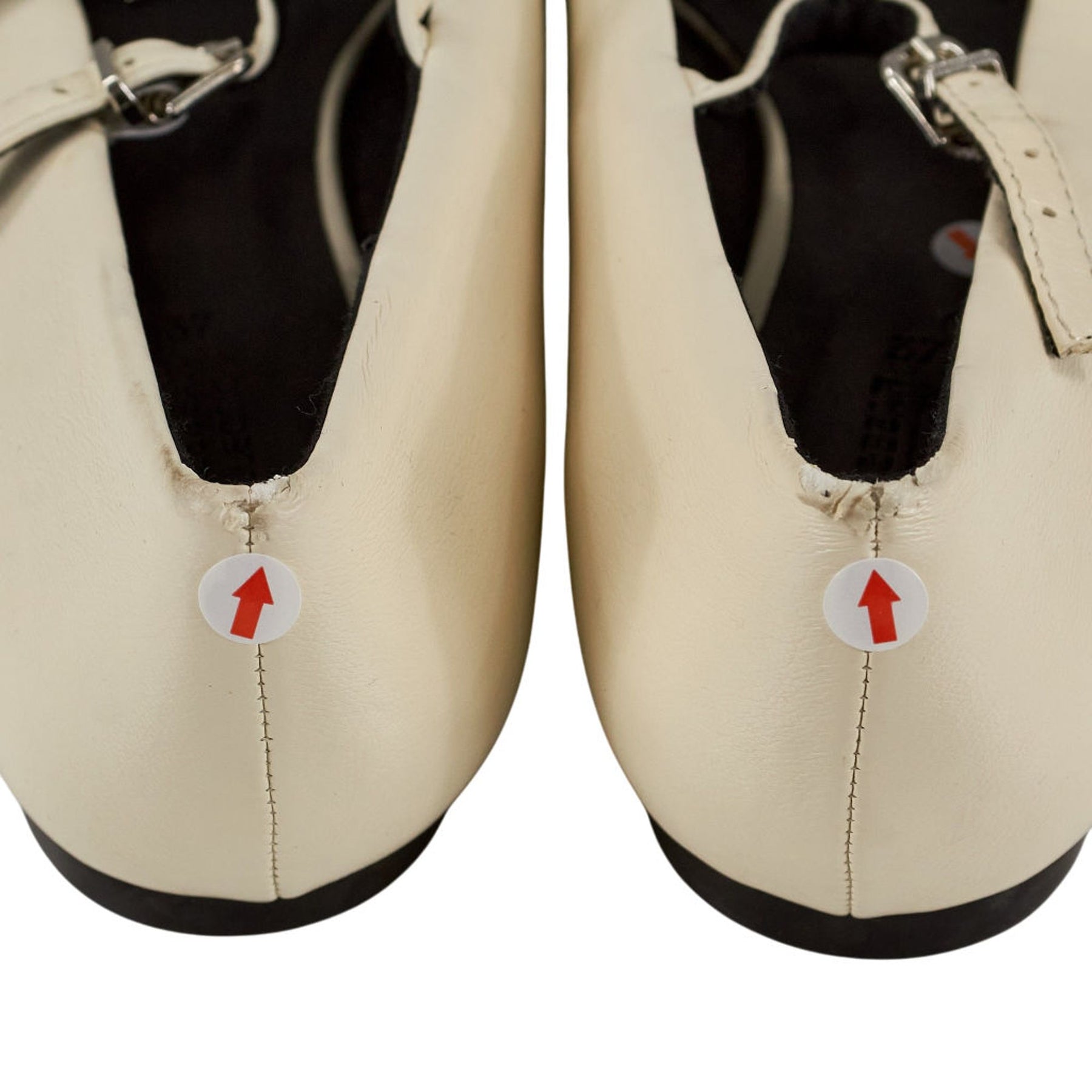 Pull & Bear Cream Double Strap Flats