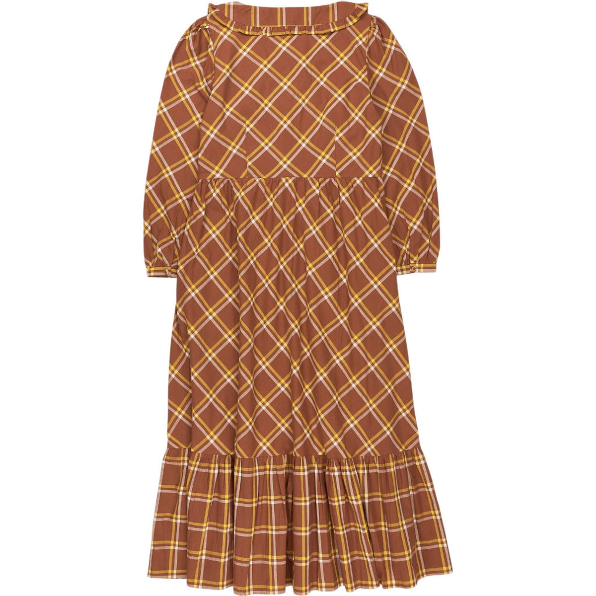 Pink City Prints Brown Plaid Esme Dress