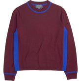 Wyse Burgundy Contrast Crew Neck Jumper
