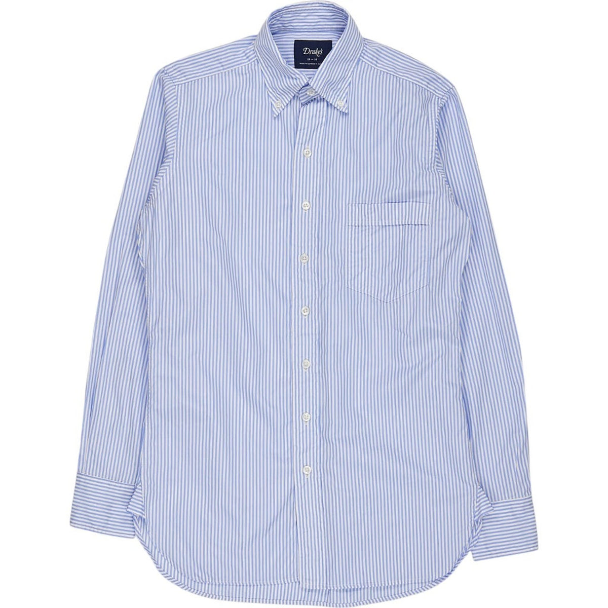 Drake's Blue Striped Shirt