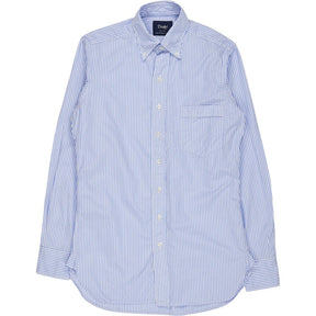 Drake's Blue Striped Shirt