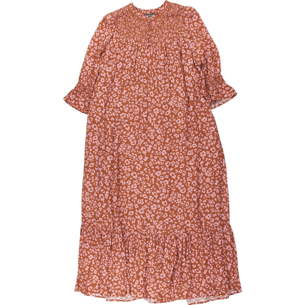 Wyse Rust Floral Midi Dress