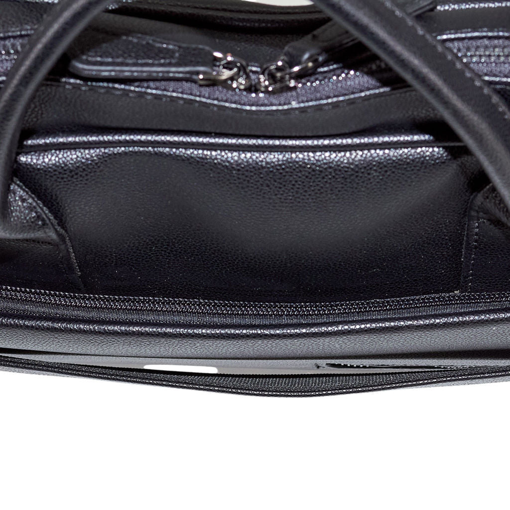 Black Leather Laptop Briefcase