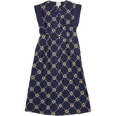 Bonté Navy Blue Embroidered Dina Dress