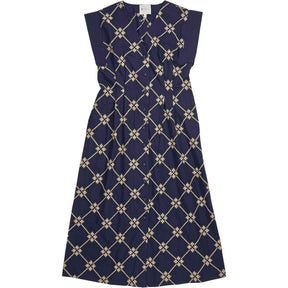 Bonté Navy Blue Embroidered Dina Dress