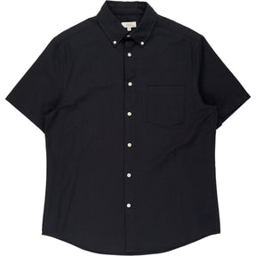Moss Black Button-Up Short Sleeve Shirt
