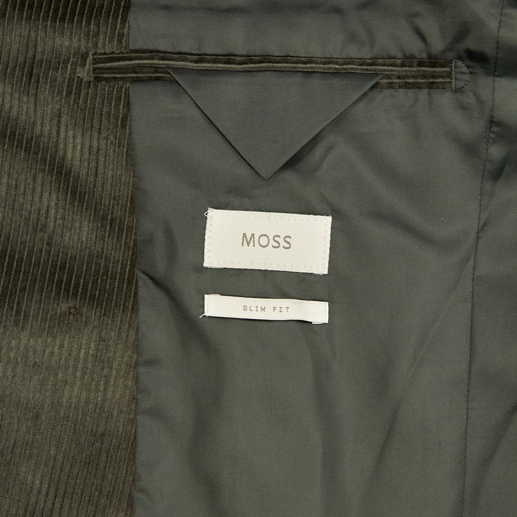 Moss Olive Cord Blazer Slim Fit