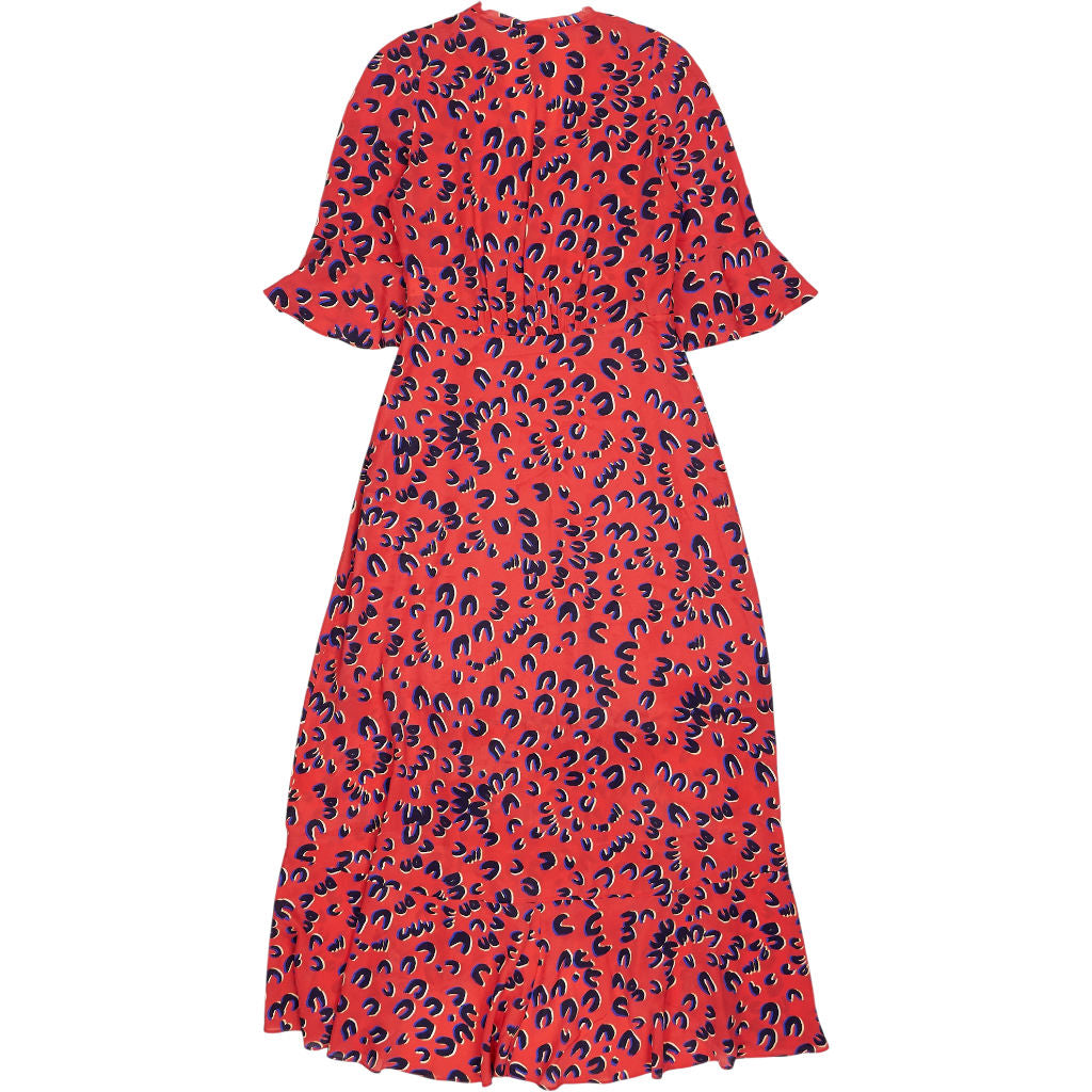 Marc Cain Red Silk Blend Midi Dress