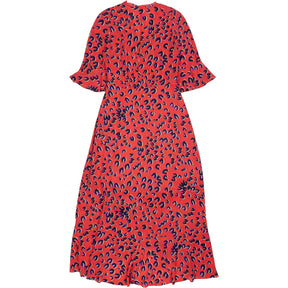 Marc Cain Red Silk Blend Midi Dress