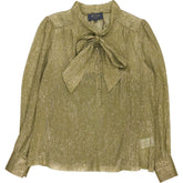 WYSE  Gold Shimmer Mila Silk Blend Blouse