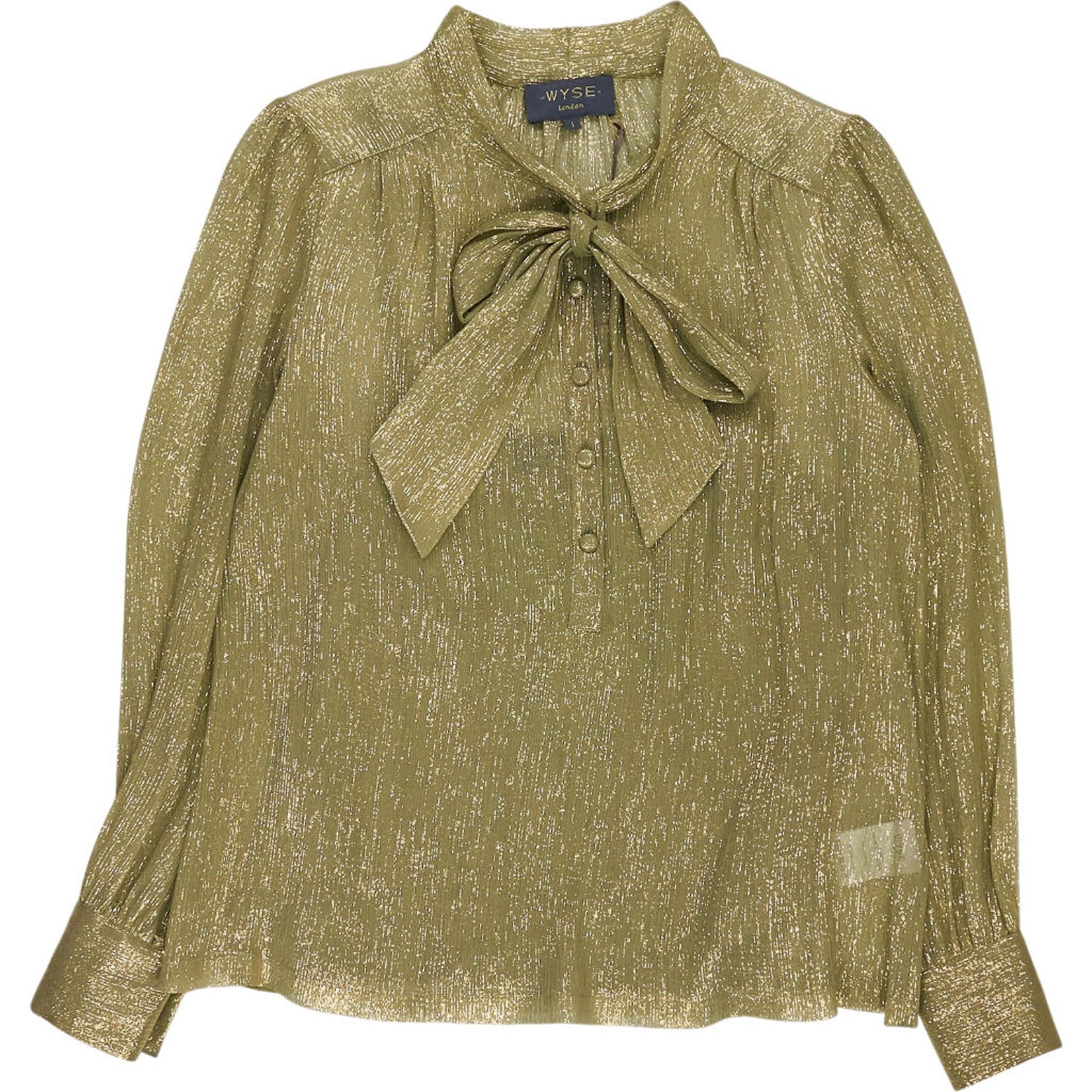 WYSE  Gold Shimmer Mila Silk Blend Blouse