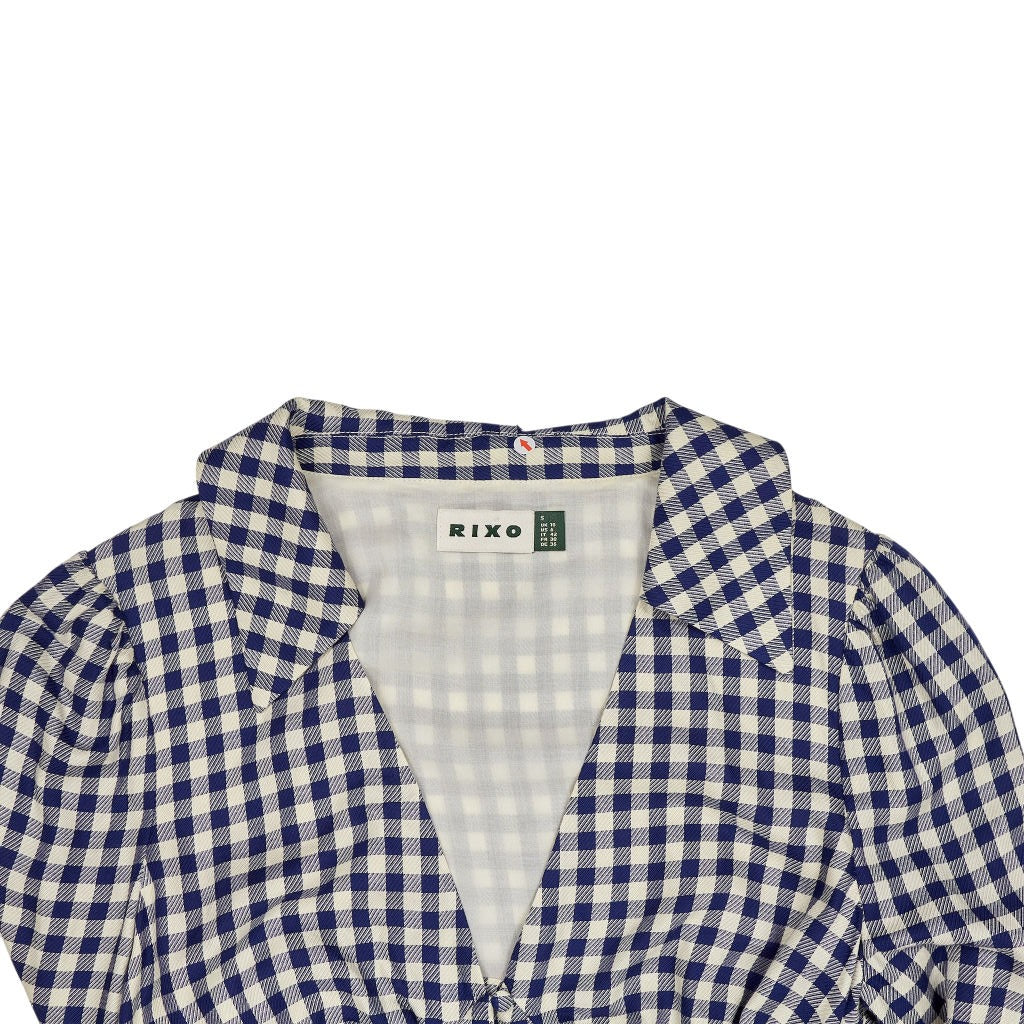 Rixo Blue Check Jackie Dress