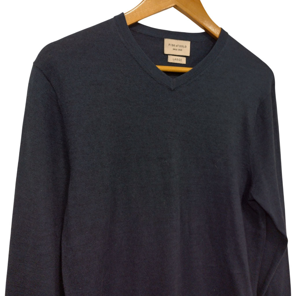 Fisk of Oslo Blue Wool Acrylic Jumper