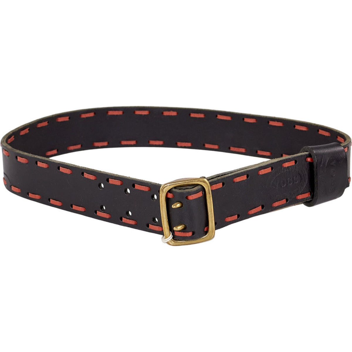 Voss Black Red Leather Belt