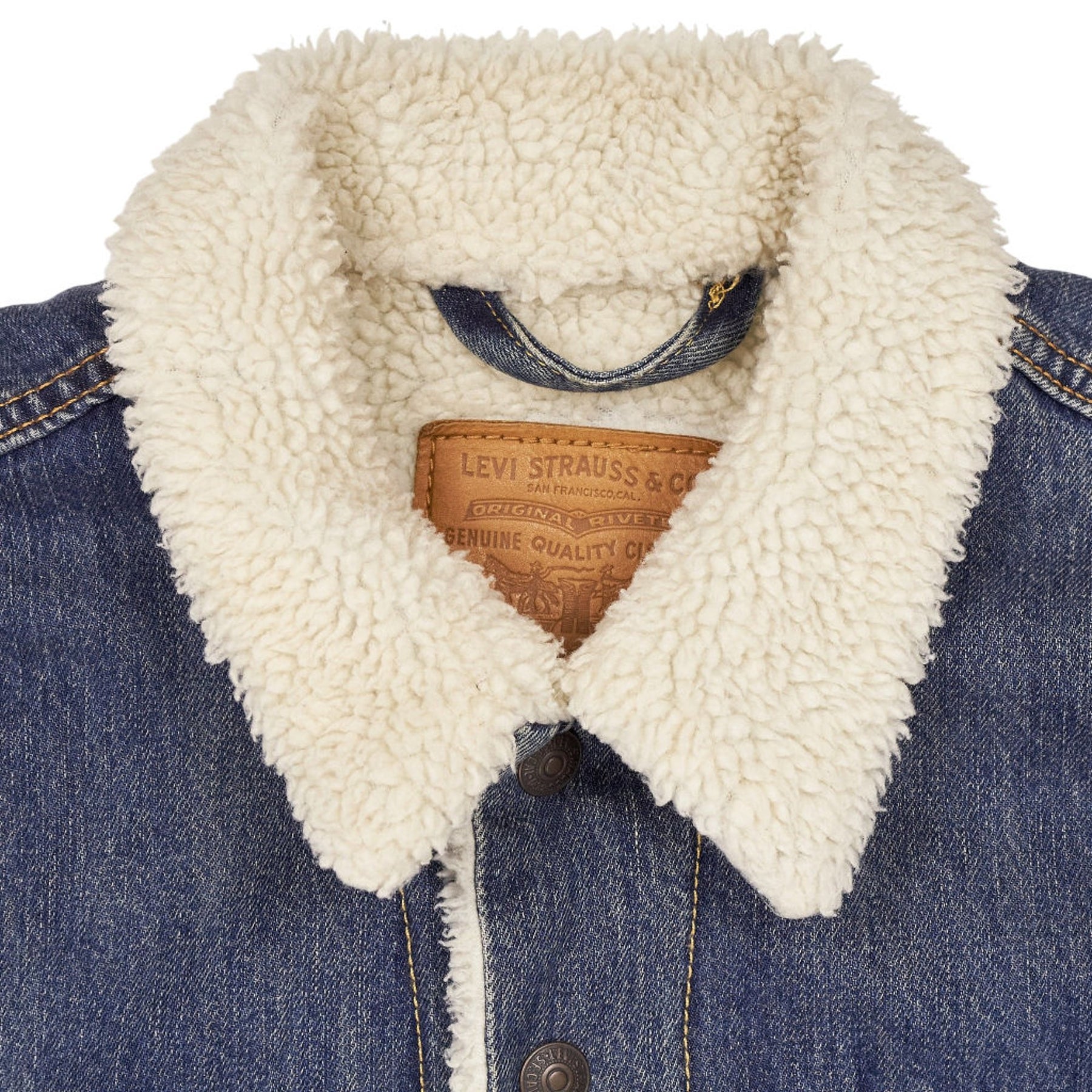 Levi's Blue Denim Sherpa Jacket