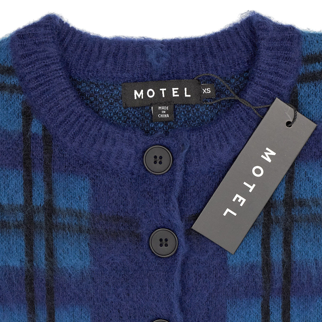 Motel Navy Anzio Cardi Check Cardigan