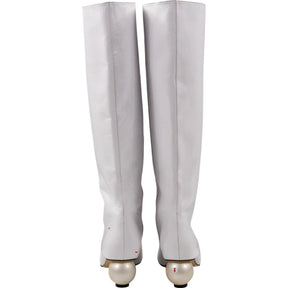 Mother of Pearl White Knee-High Boots