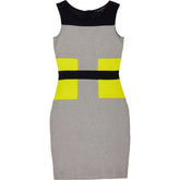 French Connection Grey Yellow Colourblock Dress