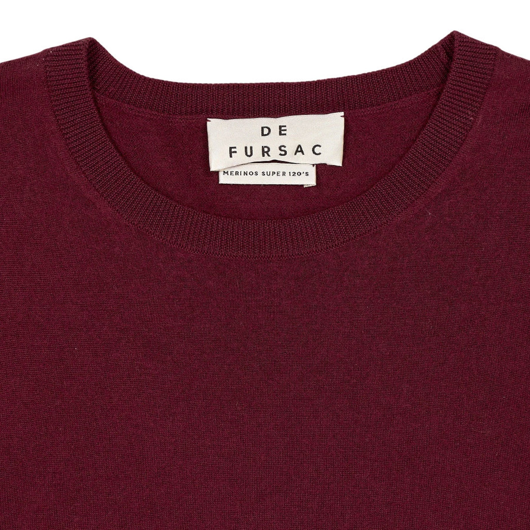 De Fursac Burgundy Merino Wool Jumper