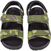 By Walid Green Felix Sandals Raw Silk