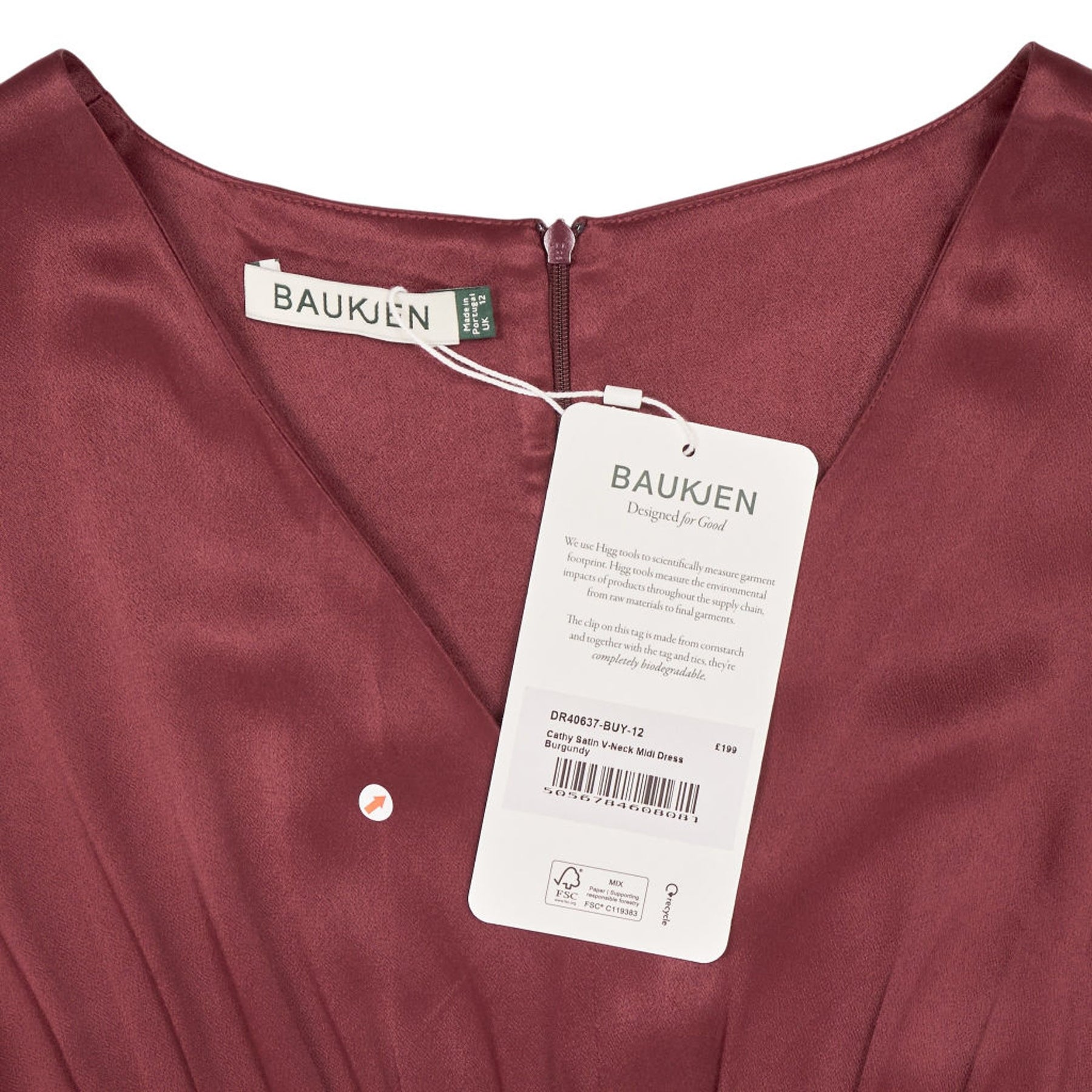 Baukjen Burgundy Cathy Satin Midi Dress