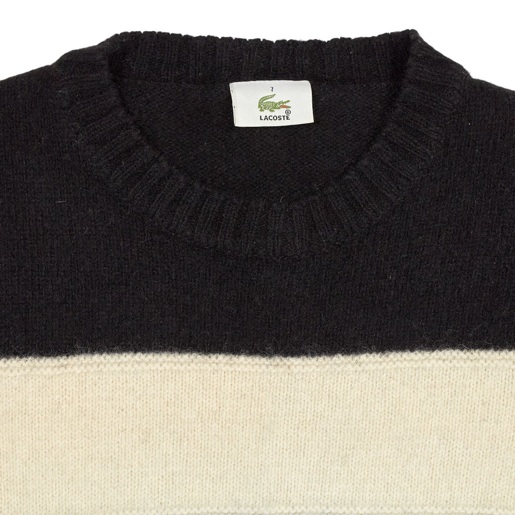 Vintage Lacoste Black Blue Cream Wool Jumper