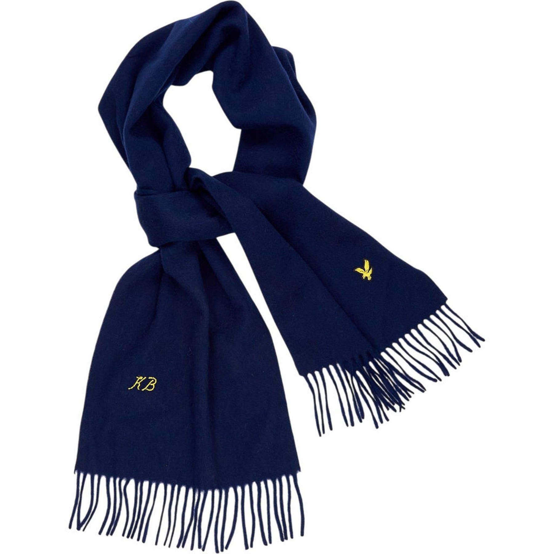 Lyle & Scott Navy Lambswool Scarf