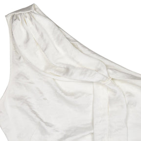 Vivere White Hattie Trellis One-Shoulder Dress