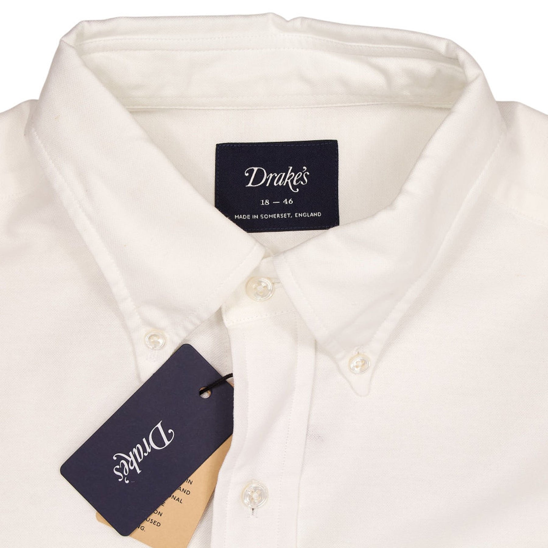 Drake's White Oxford Shirt