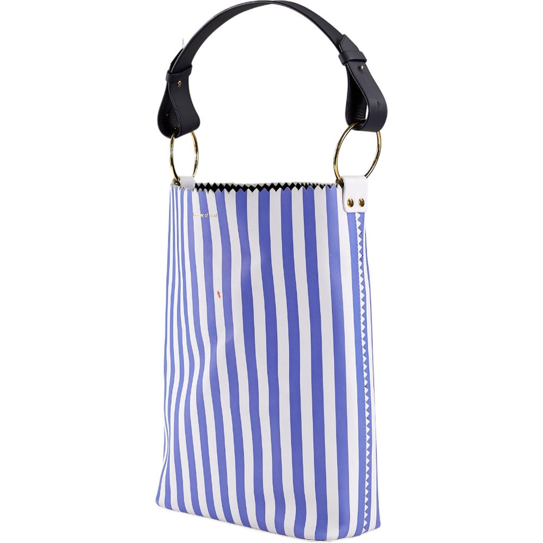 Mother of Pearl Blue White Striped Bag