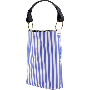 Mother of Pearl Blue White Striped Bag