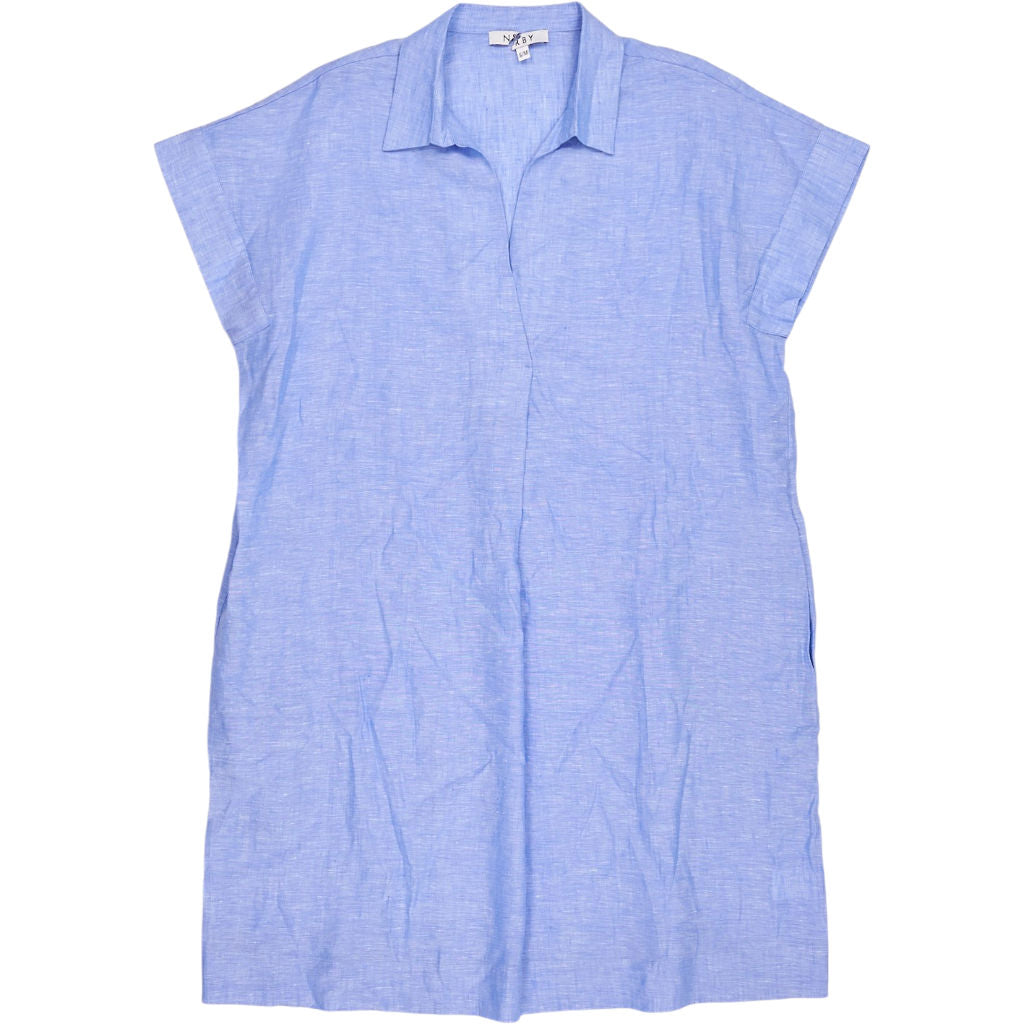 NRBY Blue Linen Shirt Dress