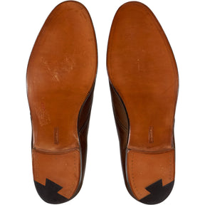 Crockett & Jones Brown Leather Monk Strap Shoes