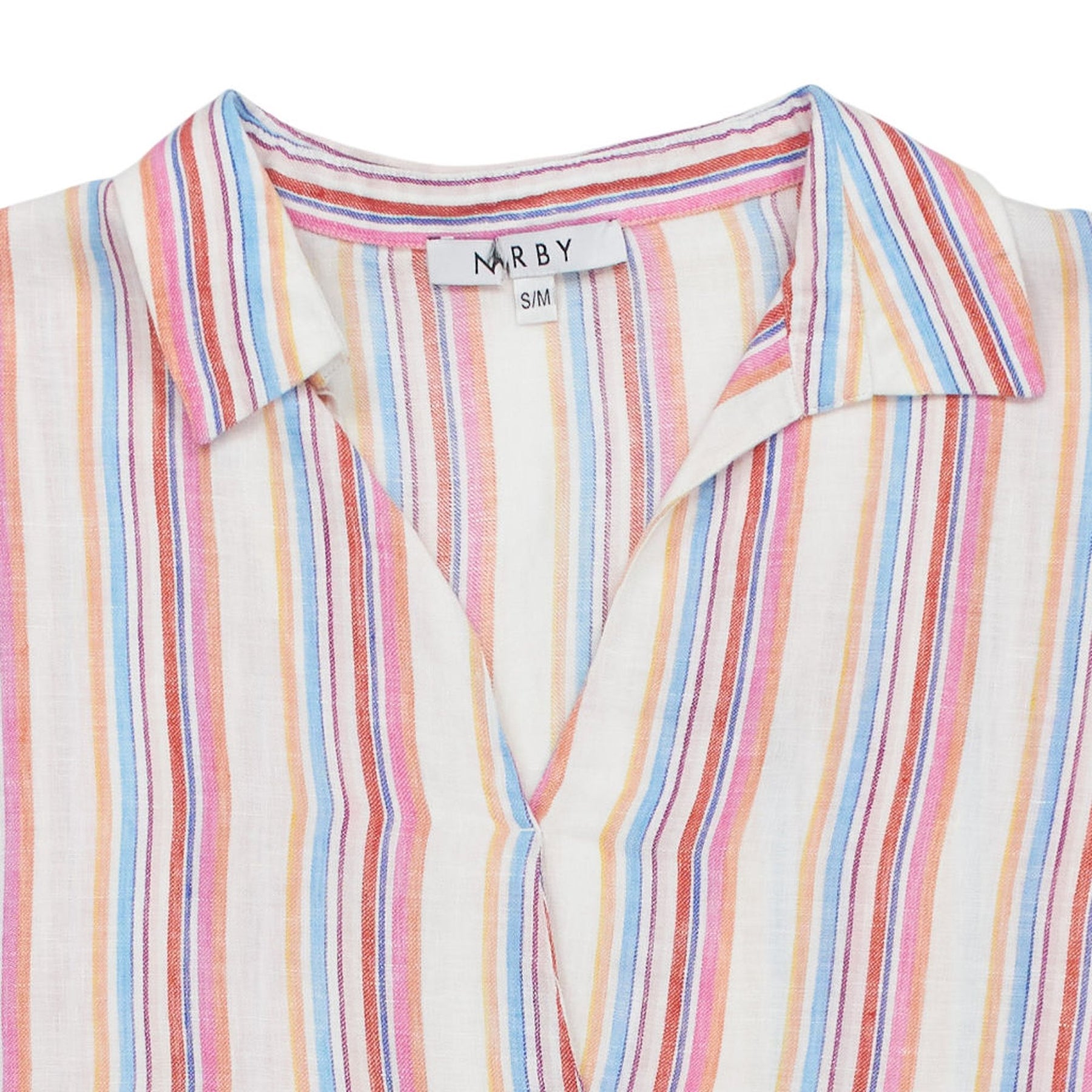 NRBY Multicolour Striped Linen Shirt Dress