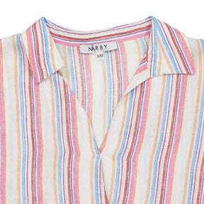 NRBY Multicolour Striped Linen Shirt Dress