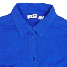 NRBY Blue Cotton Shirt Dress