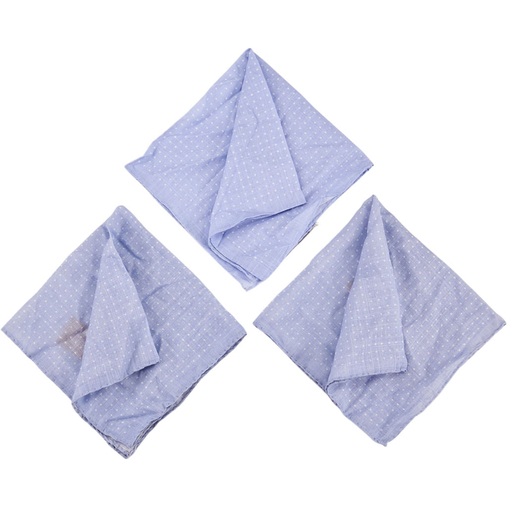 Anderson & Sheppard Sky/White Cotton Pocket Square