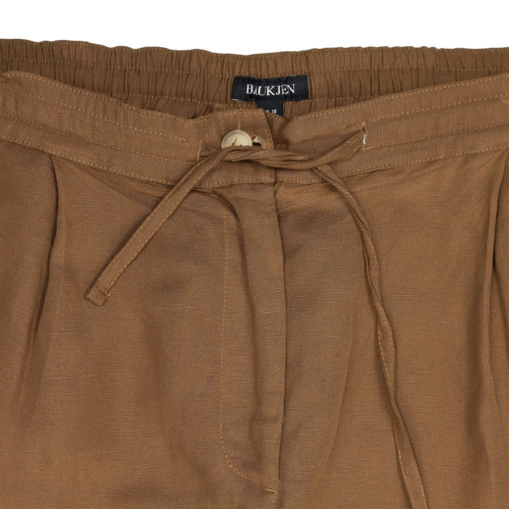 Baukjen Brown Viscose Linen Trousers
