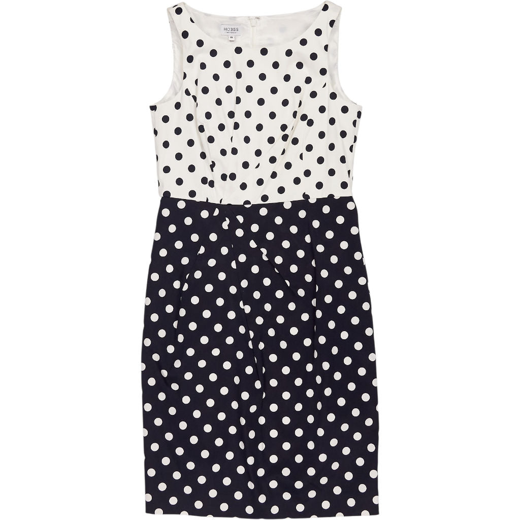 Hobbs Black White Polka Dot Dress