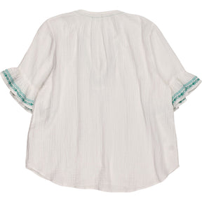 NRBY White Embroidered Boho Blouse