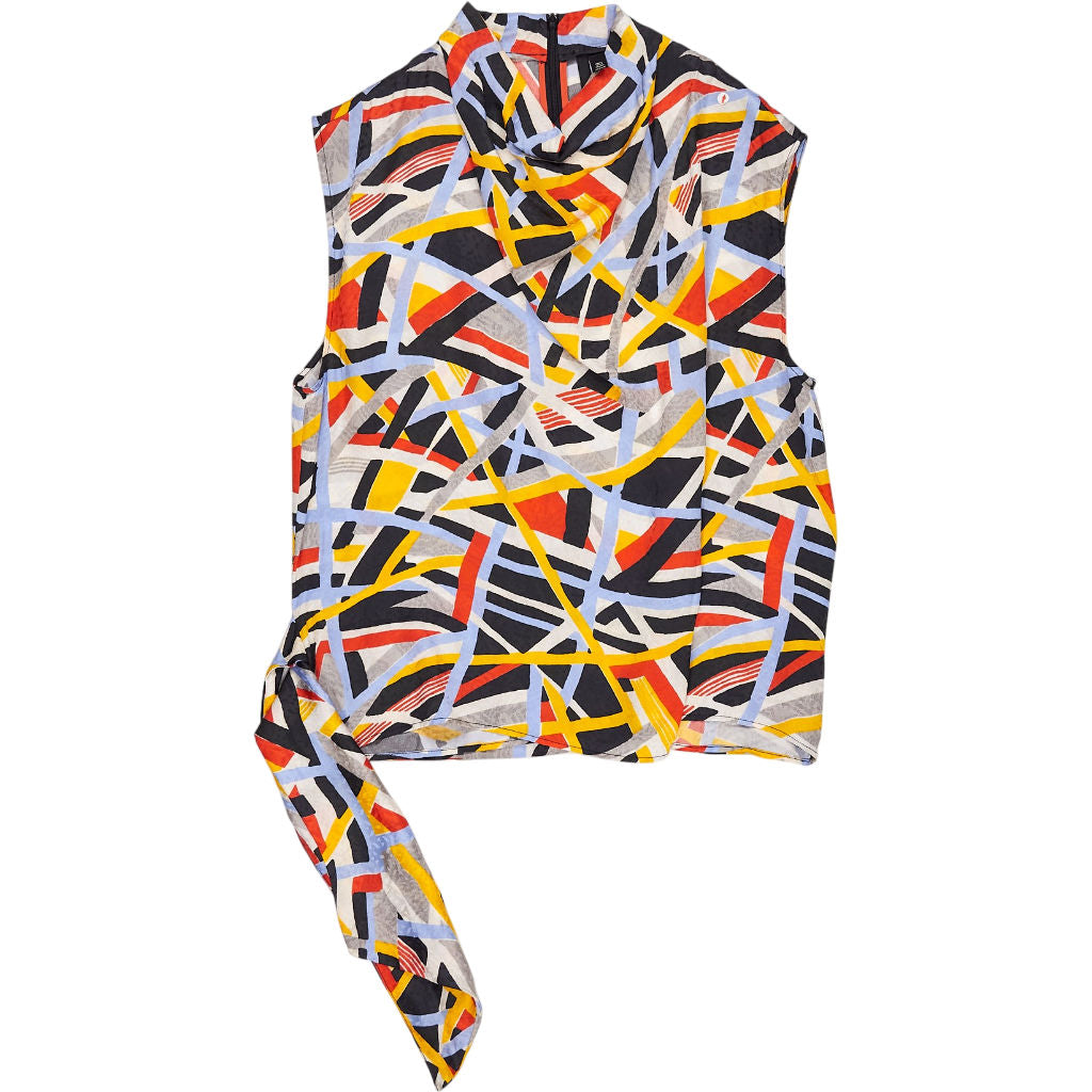 Topshop Boutique Multicolour Geometric Sleeveless Top