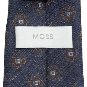 Moss Navy Patterned Tie Bundle x 3
