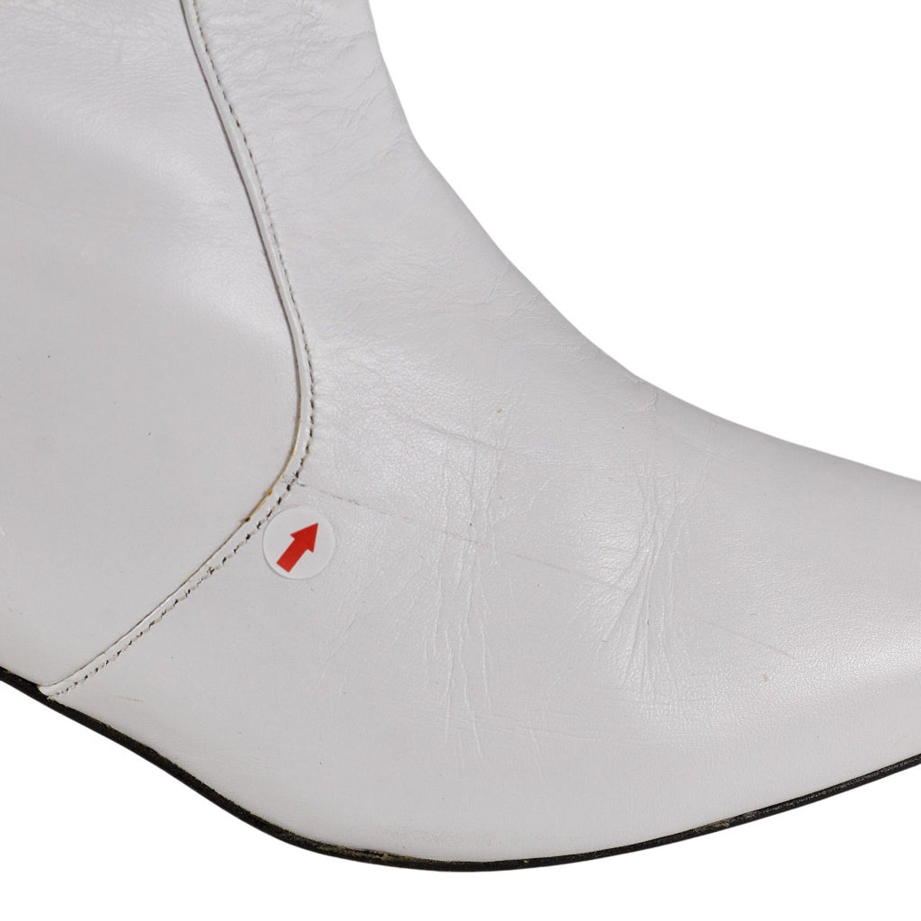 White Knee-high Boots with Pearl Heel